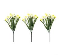 Artificial Flower Bouquet, 35Cm Silk Cloth 3Pcs Realistic Fake Daffodils Flowers Vibrant Soft Indoor Potted Plants For Home(White)