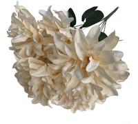 Artificial Flower Bouquet For Unique Decor Seven Dahlia Arrangement In Purple And Blue For All Occasions(Yellow)