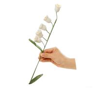 Artificial Flower Bouquet Handmade Wool Crochet Lily of the Valley Design for Weddings and Hotels (white)