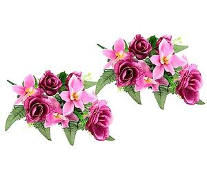 Artificial Flower Bouquet with Orchids Roses for Laying Artificial Flowers Arrangement Flower Bouquet Bouquet Decoration Grave Decoration Grave Decoration Cemetery Arrangement