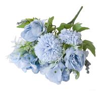 Artificial Flower Bouquet with Silk Hydrangea Peony Rose Composition for Wedding Arch Decoration Photography Studio and Mantel Display (F)