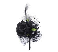 Artificial Flower Brooch Pin Halloween Silk Corsage for Witches Vampires Costume Attire and Festival Decorations Scary Floral Pin