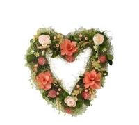 Artificial Flower Door Wreath Spring Floral Hanging Heart Home Garden Decor