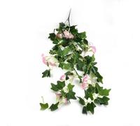 Artificial Flower Garland Silk Hanging Vine 100cm Realistic Faux Flowers for Wedding Arch Wall Decor Indoor Outdoor Garden Decoration UV Resistant(Morning glory Red)