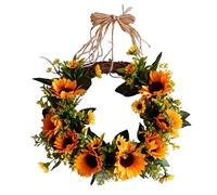 Artificial Flower Garland Sunflower Green Leaf for Festival Door Hanging