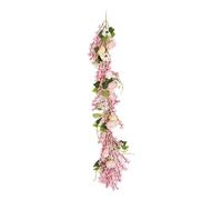 Artificial Flower Garland Wedding with Lights 1 Metre Artificial Vine Fairy Lights Wedding Decoration Flowers Garlands Artificial Battery Operated Flower Vine Decoration for Bedroom, Wedding