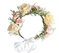 Artificial Flower Garlands Headband Crowns Headpiece Bride Flower Wreath Hairband Women Wedding Ceremony Hairhoop
