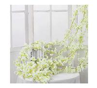 Artificial Flower Rattan - Fake Rattan Ring Design with 135 Pieces Flower Head - Perfect for Hanging Fake Flower Rattan Decorations on Balcony - Indoor Outdoor Natural Look Decor