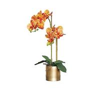 Artificial Flower Set, Artificial Flower and vase Orchid PU phalaenopsis Artificial Flower in a vase Fake Flower Potted Living Room Decoration
