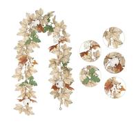 Artificial Flower Vine 175cm Garland Fall Artificial Maple Leaf Pumpkin Vine For Thanksgiving Halloween Decoration Rattan Wall Home Party Table Decor(Color-01)