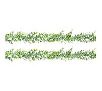 Artificial Flower Vine 2PCS 1.8m Artificial Eucalyptus Rattan Wedding Home Decoration Leaf Grass Background Arched Wall(Green-2pcs)