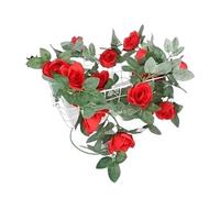 Artificial Flower Vines 2M 16Heads Rose Garland for Wedding Decorations Fake Flower Vines Artificial Floral for Engagement Ceremony Decor For Decoration(Red)