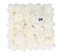 Artificial Flower Wall Background, Artificial Flower Wall Panels Simulation Silk Rose Flower Wall Decor for Wedding Party Stage Background Backdrop 15x15in (White)
