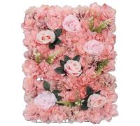 Artificial Flower Wall Panel, Faux Silk Rose Backdrop for Weddings, Parties, Baby Showers, Home Decor - 23.6 x 15.7 Inch Floral Wall Mat