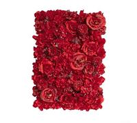 Artificial Flower Wall Panel Silk Rose Peony Hydrangea Wedding Party Backdrop 40x60cm White Pink Burgundy Rose Red Indoor Outdoor Event Decoration Mesh Frame Easy Install(burgundy)