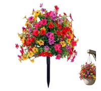 Artificial Flower with Detachable Garden Stake UV Resistant, Ground Stakes Summer Spring Decor, Realistic Morning Glory Bush Yard Stakes for Outdoor Lawn Decorations