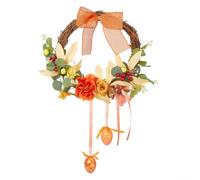 Artificial Flower Wreath 10 Inch | Simulated Rattan Door | Decor with Silk Flowers and TPE Green Leaves | Victorian Style Hanging Ornament for Year-Round Indoor Outdoor Wall