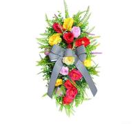 Artificial Flower Wreath with Bow 50 cm Front Door for Decorative