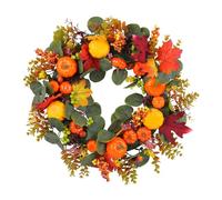 Artificial Flower Wreath With Pumpkin For Indoor And Outdoor Decorations Harvest Spring For Front Door Front Door Decorations