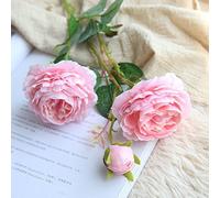 Artificial Flowers,1 Bouquet Artificial Fake Western Rose Flower Peony Bridal Bouquet Wedding Flowers Arrangement for Home Decor Garden Plant Party Centerpieces Decoration (1pc, Pink)
