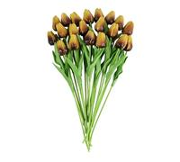 Artificial Flowers 10 Heads Luxury Artificial Tulips Flowers White Real Touch Bouquet Silicone Fake Flower Wedding Home Living Room Christmas Decor(F19)