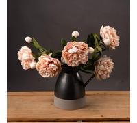 Artificial Flowers, 1x Peach Peony Rose Stem, Large Pale Orange Peony with Bud Fake Flower Stem, Faux Peonies, Artificial Peony Stem, Valentines Flowers, Housewarming