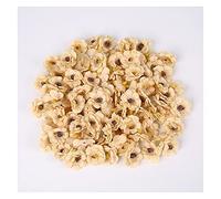 Artificial Flowers 30Pcs 3mm Mini Daisy Decorative Flower Artificial Silk Flowers (Color : Light Blue Flower Size : 30pcs) (Dark Yellow Flower 30pcs)