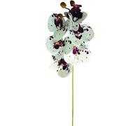 Artificial Flowers,6 Pcs 3D Artificial Real Touch Latex Phalaenopsis Orchid Stem Bouquets Artificial Flowers for Wedding Party Home Garden Decoration (White&Purple Heart) ( Color : White+Fuchsia Spots