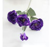 Artificial Flowers 70cm Four Heads Realistic Touch Lisianthus Flower Single Bouquet Fence Decoration Wedding purple