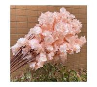 Artificial Flowers Artificial Cherry Blossom Pink White Cherry Tree Silk Flower Spring Cherry DIY Bonsai Arch Wedding Props Home Decoration(B6 Champagne pink)