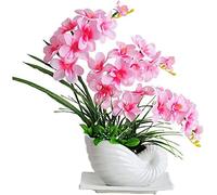 Artificial flowers Artificial Flower Artificial Bonsai h Vase, Simulation Flower Purple Moth Orchid Snail Ceramic Decor Bouquet Living Room Bedroom Study Jewelry Landscape Flow