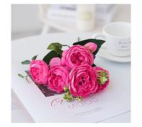 Artificial Flowers Artificial Flowers Roses Red Peonies in Silk for Home Decoration Bouquet of Wedding Accessories (Couleur : Light Purple) (8)