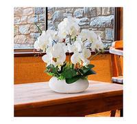 Artificial flowers Artificial Phalaenopsis Orchids Set - Large Faux Flowers for Home Decor, Bedroom & Living Room - Realistic Potted Bonsai Arrangement - Perfect for Elegant Floral Touch