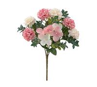 Artificial Flowers Bouquet Outdoor & Indoor Faux Hydrangea Flowers UV-Resistant Hanging Fake Greenery Shrub Plants - Lifelike Spring Summer Garden Decor for Table Centrepiece, Wedding (light pink)