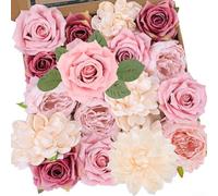 Artificial Flowers Box Set Made From Silk With Stems Bridal Bouquet Making And Table Centerpiece Building(A)