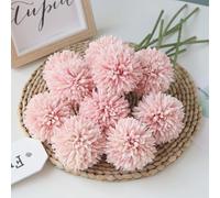 Artificial Flowers Chrysanthemum Ball Flowers Bouquet 10pcs Present for Important People Glorious Moral for Home Office Coffee House Parties and Wedding (Light Pink)