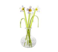 Artificial Flowers (Daffodils, Poppies, etc) in a Glass Vase Ornament | A Beautiful Home Decor and Gift for Special Occasions Including Mother’s Day, Birthday and Christmas, etc (Daisy)