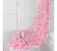 Artificial Flowers Decoration, 4PCS 180cm 135 Flower Heads Artificial Silk Cherry Blossom, Fake Flowers Artificial Vines Garland Plants Arts, for Wedding Arch Party Garden Home Decor (Light pink)