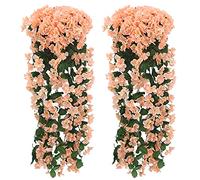 Artificial Flowers Decoration,Artificial Wisteria Vine Garland Outdoor UV-Resistant Vines Plants Fake Flowers Crafts For Ceremony Home Garden Wedding Party Decoration Hanging Plant-Vines String Flora