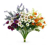 Artificial Flowers DIY Bundle, 6pcs Mixed Faux Flowers for Garden Decor | Mixed Daisy, Lavender & Filler Flowers, Flexible DIY Floral Arrangement Ideal for home, garden, weddings, gifts
