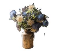Artificial Flowers Fake Flower Fake Flower Artificial Flower Silk Plastic Bouquet Retro Vase Suitable for Family Living Room Study Decorations (Color : B:Flower+vase) (B:Flower+vase)
