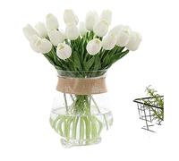 Artificial Flowers Fake Flowers 10PCS Tulip Artificial Flower Real Touch Artificial Bouquet Fake Flowerfor Home Kitchen Bedroom Festival Decorations (Color : Blanc, Size : 5PCS) (Yellow 10PCS)