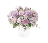 Artificial Flowers,Fake Peony Silk Hydrangea Bouquet Decor Plastic Carnations Realistic Flower 2 Packs (Light Purple)