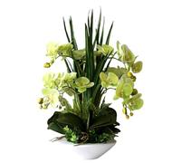 artificial flowers Flowers Artificial Flower PU Orchids Artificial 7 Branches Artificial artificial flowers Flowers with vase Fake Floral 50Cm Faux Orch (Green)