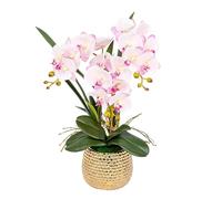 artificial flowers Flowers Artificial Flower with ceramics Vase Faux Orchids 54cm Artificial artificial flowers Flowers PU Fake Floral Home Artificial O (Pink)