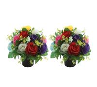 Artificial Flowers For Graves, Silk Flowers for Graves, Grave Flower Pots, Artificial Flowers for Graves in Pots, Perfect for Cemetery Decor, Christmas Tributes & Memorial Elegance