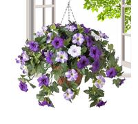 Artificial Flowers for Outdoors,Artificial Flowers Petunias - No Fade Hangable Plants Outdoor Decor for Home Spring Porch Garden Planter Patio Wedding