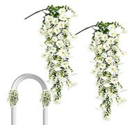 Artificial Flowers for Outdoors, Silk Realistic Fake Morning Glory,Artificial Outdoor Flowers for Decoration - for Home Indoor Living Room Bedroom Wall Garden Decor Yard Patio Porch Balcony