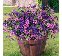 Artificial Flowers for Outdoors Spring Summer Decoration, 12 Bundles Fake Plants UV Resistant Realistic Faux Flower Silk Daisy with Eucalyptus Stem for Patio Planter Porch Yard Window Box Balcony