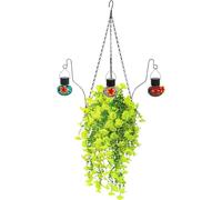 Artificial Flowers for Outside Metal with Bird Feeder Realistic Decoration